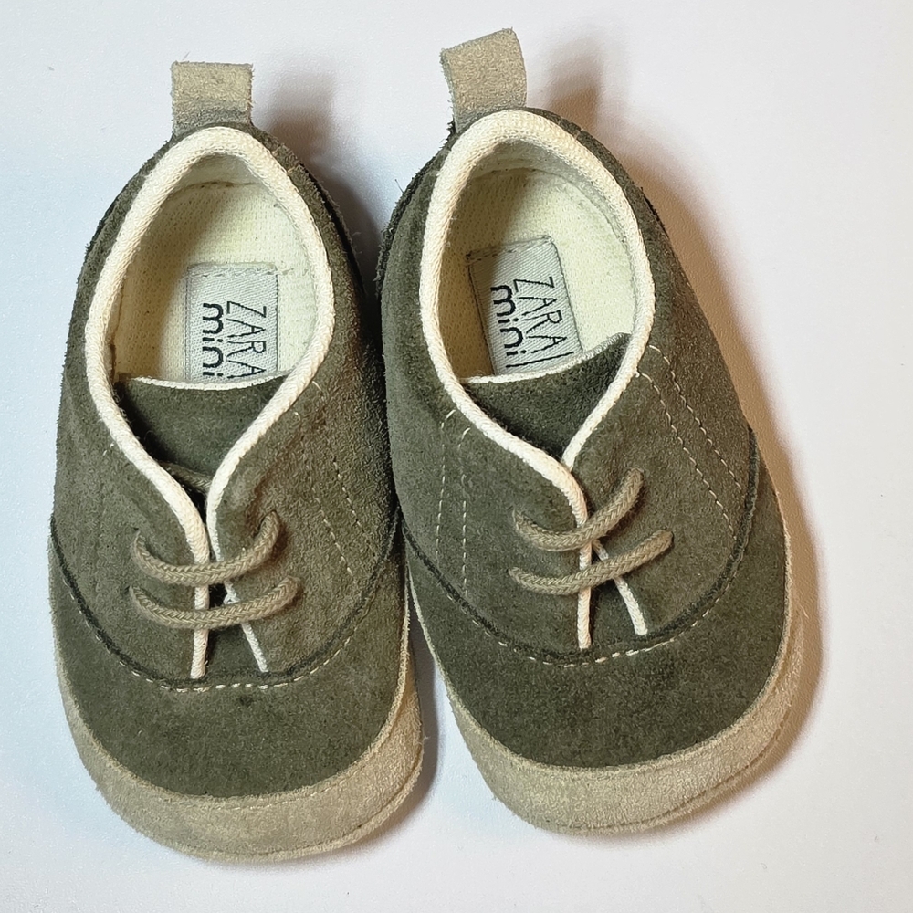 Zara Kids Green Suede Shoes
